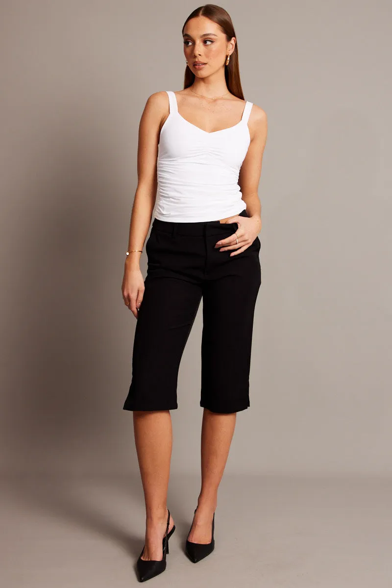 White Sleeveless Tank Square V-neck sold by Ally Fashion product image thumbnail 2