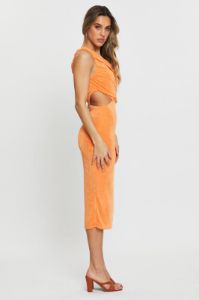 Orange Midi Dress Bodycon sold by Ally Fashion
