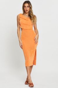 Orange Midi Dress Bodycon sold by Ally Fashion