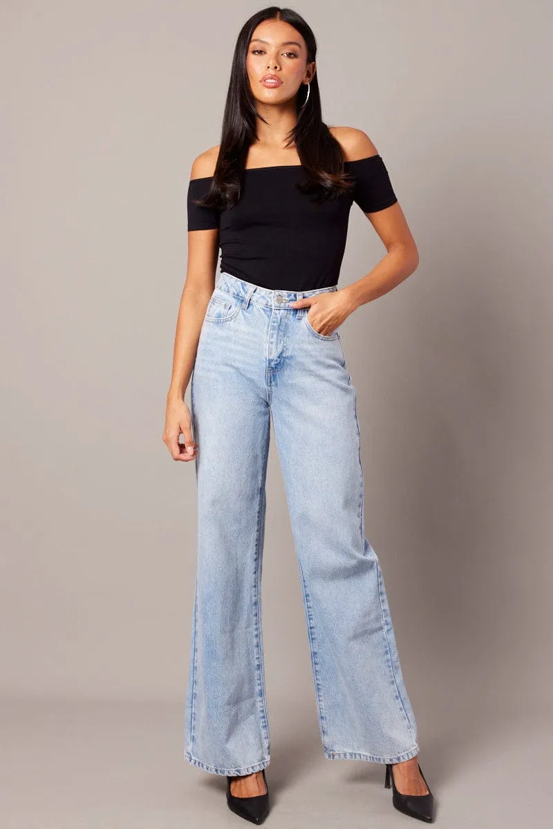 Denim Wide Leg Jean High Rise sold by Ally Fashion product image thumbnail 3