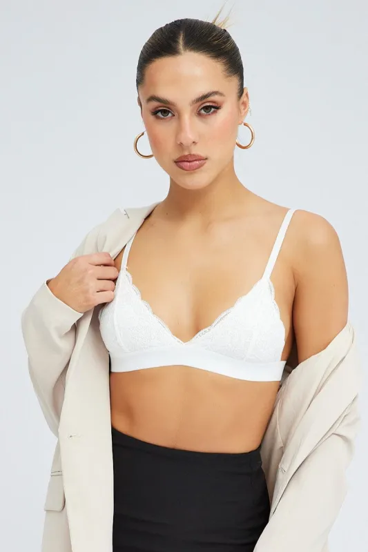 White Bralette Lace sold by Ally Fashion