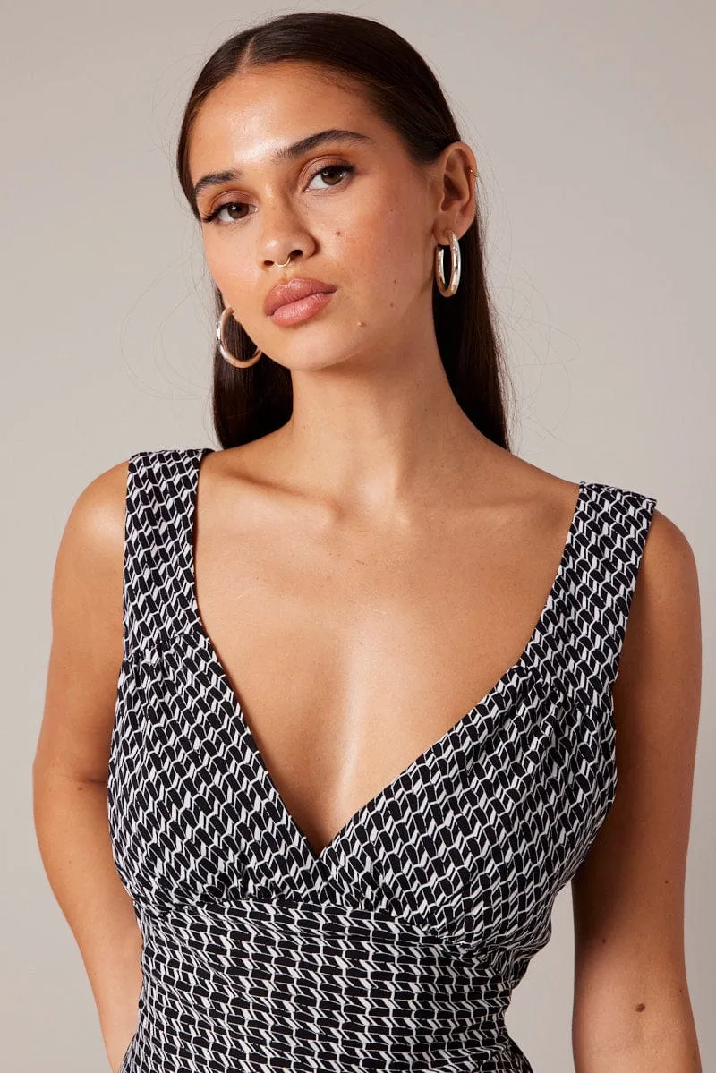 Black Geo Slip Dress Maxi sold by Ally Fashion product image thumbnail 3