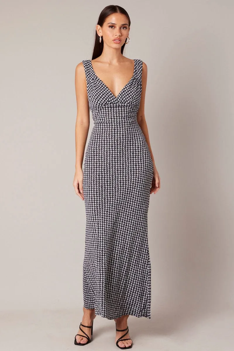 Black Geo Slip Dress Maxi sold by Ally Fashion