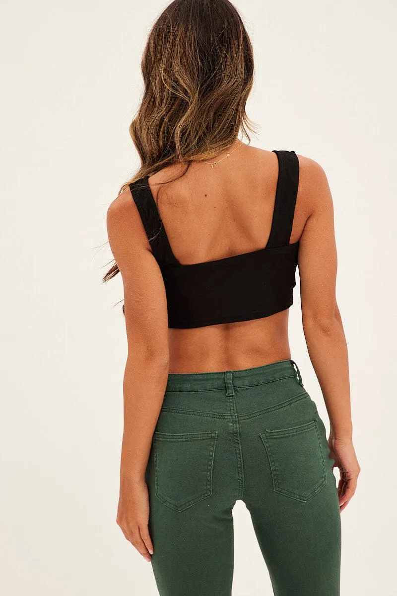 Black Butterfly Tank Drawstring Front Crop sold by Ally Fashion product image thumbnail 5
