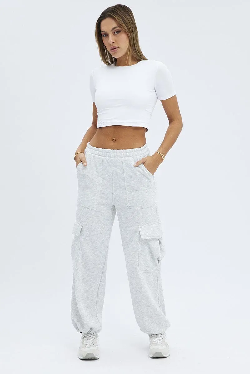 Grey Cargo Track Pants sold by Ally Fashion product image thumbnail 3
