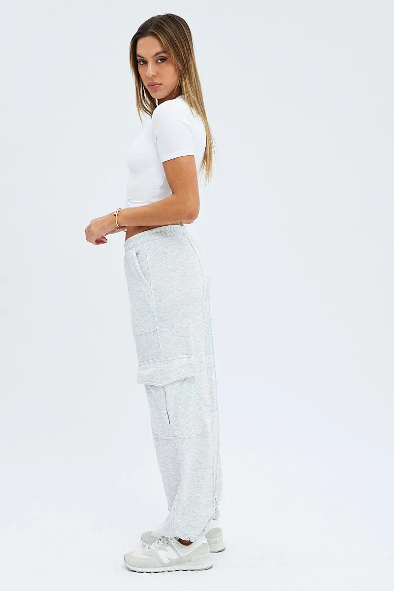 Grey Cargo Track Pants sold by Ally Fashion product image thumbnail 4