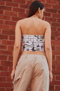 White Abstract Graphic Boob Tube sold by Ally Fashion
