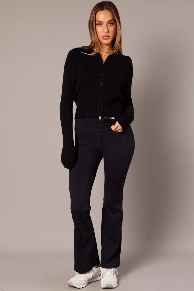 Black Zip Up Cardigan Long Sleeve Hooded sold by Ally Fashion product image thumbnail 2