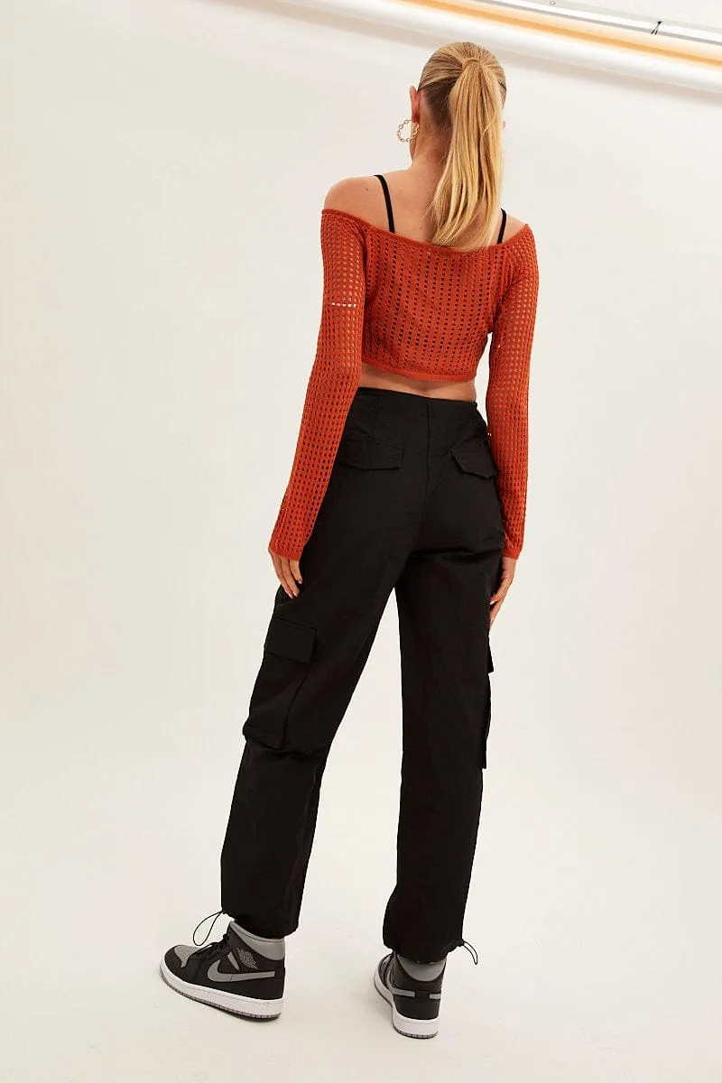 Black Cargo Parachute Pants sold by Ally Fashion product image thumbnail 5