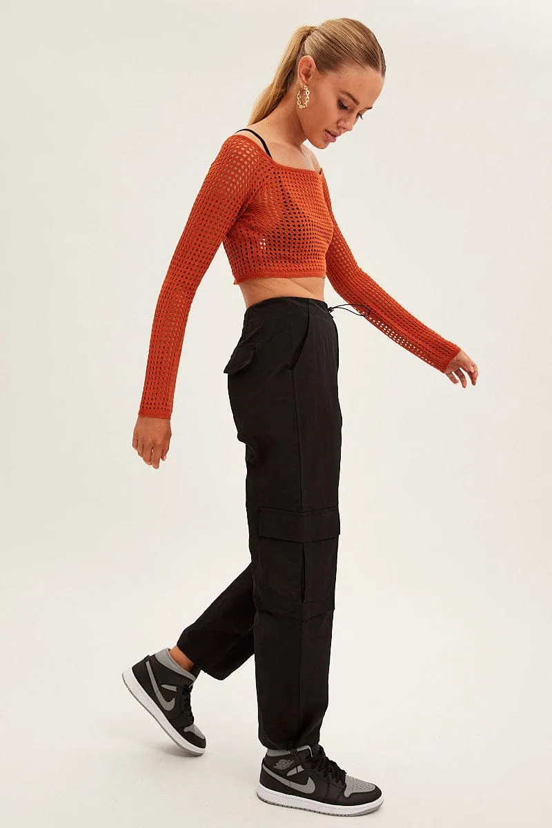 Black Cargo Parachute Pants sold by Ally Fashion product image thumbnail 4