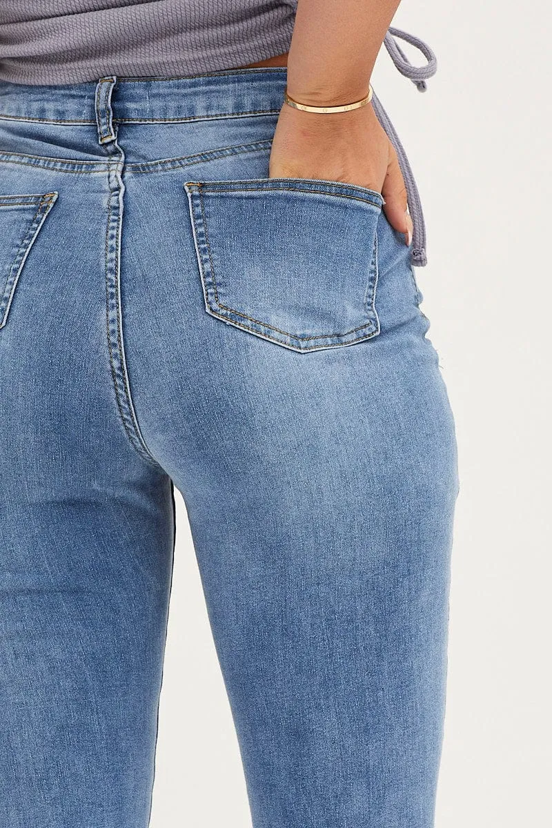 Blue Skinny Denim Jeans High Rise sold by Ally Fashion product image thumbnail 5