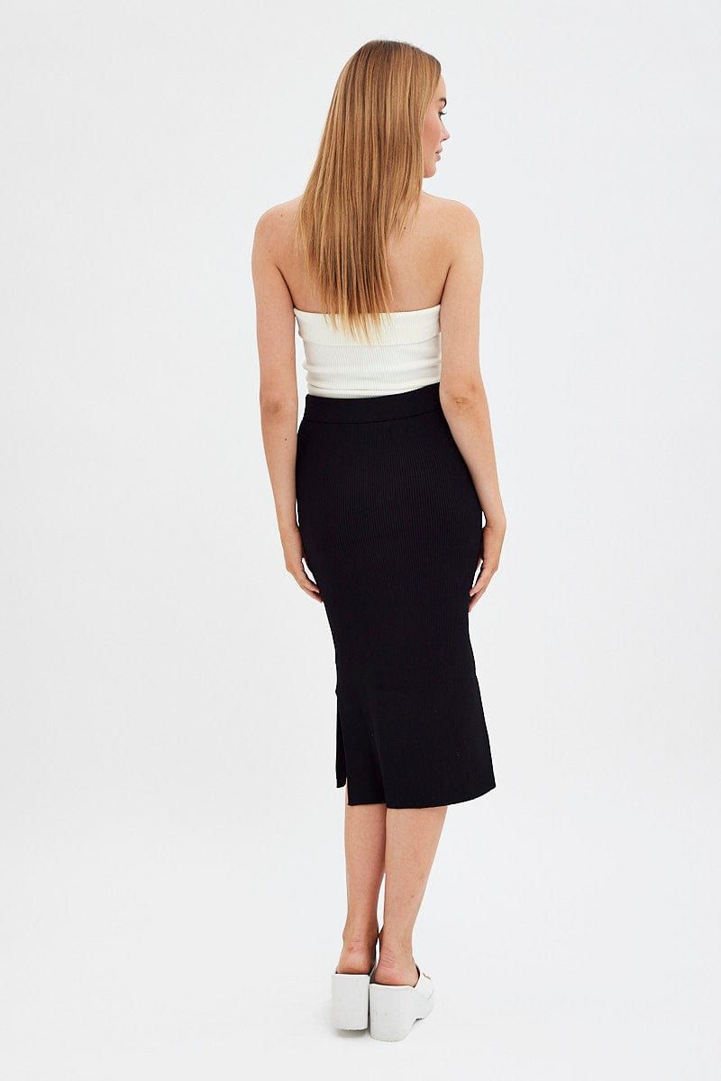 Black Knit Skirt High Rise Midi sold by Ally Fashion product image thumbnail 5