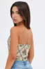 Camel Floral Corset Sleeveless Strapless Sweetheart Longline sold by Ally Fashion