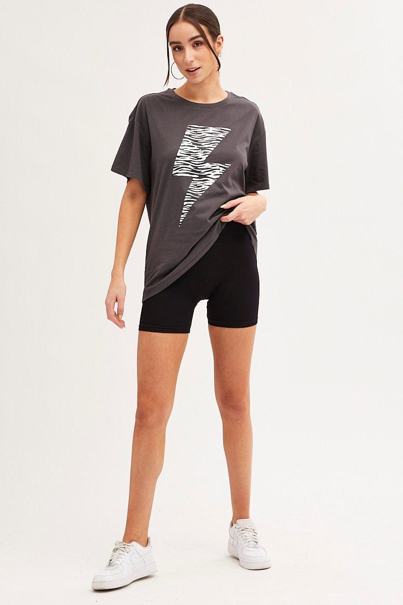 Black Zebra T-Shirt Crew Neck Oversized Cotton sold by Ally Fashion product image thumbnail 2