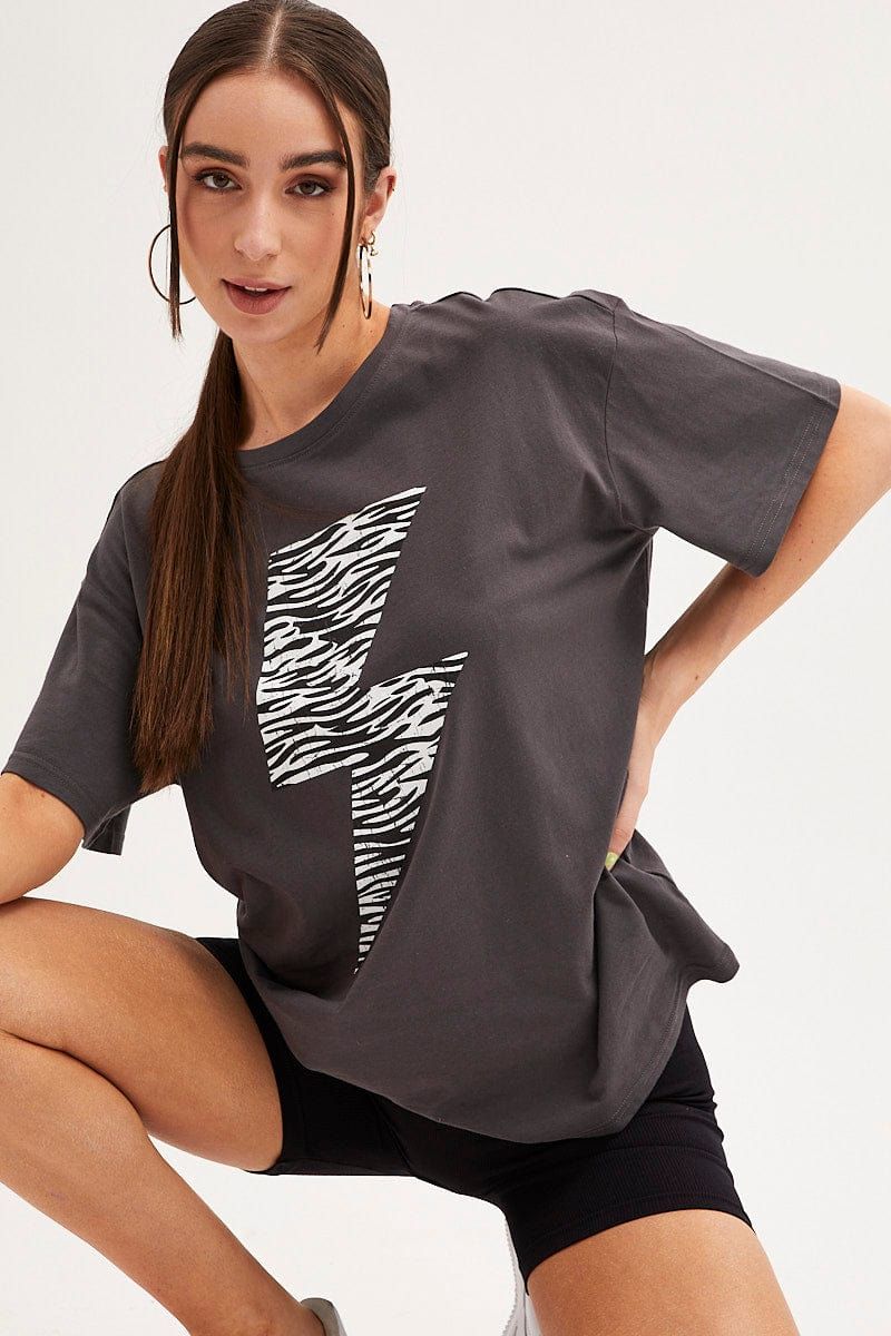 Black Zebra T-Shirt Crew Neck Oversized Cotton sold by Ally Fashion product image thumbnail 3