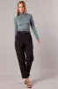 Black Tapered Pants High Rise Belted sold by Ally Fashion