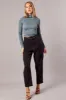 Black Tapered Pants High Rise Belted sold by Ally Fashion
