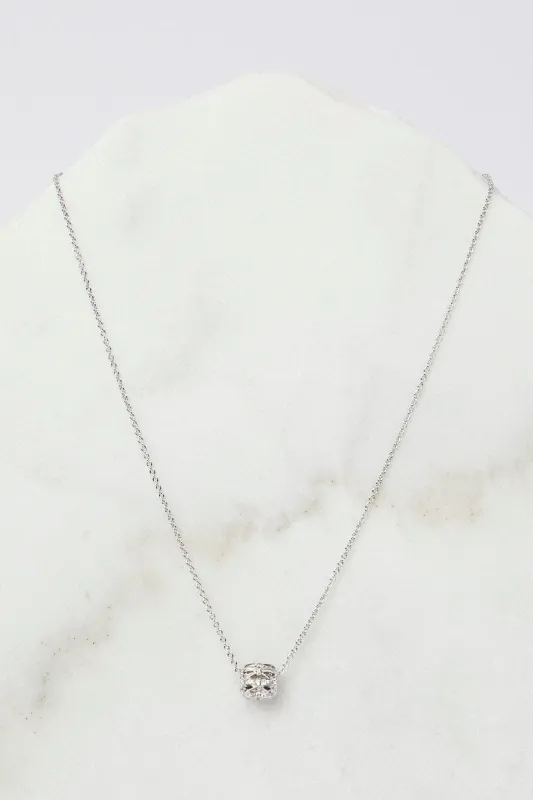 Silver Rhinestone Beads Pendent Necklace sold by Ally Fashion