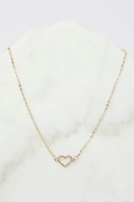Gold Heart Pendent Necklace sold by Ally Fashion