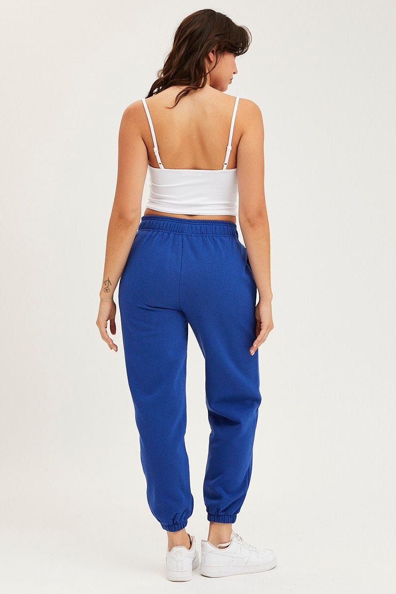 Blue Track Pants High Rise sold by Ally Fashion product image thumbnail 5