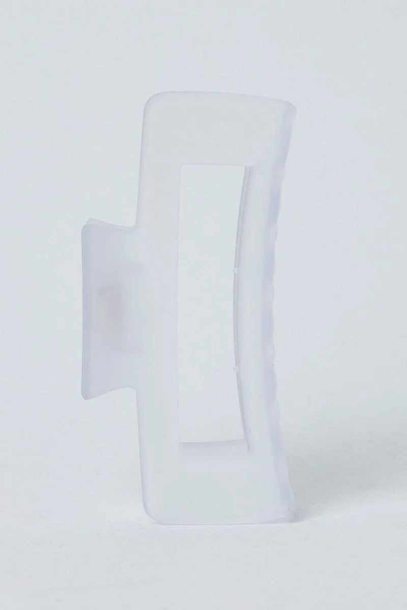 Purple Large Rectangle Claw Clip Frosted sold by Ally Fashion product image thumbnail 2