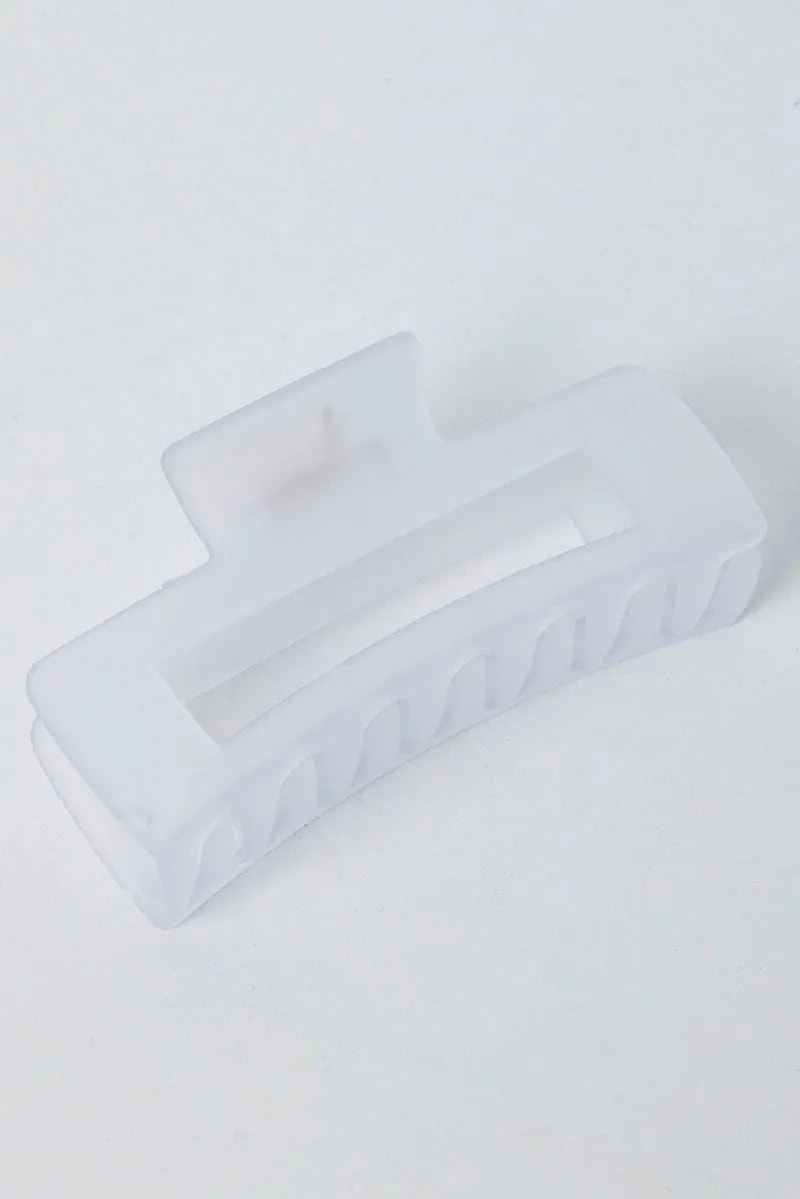 Purple Large Rectangle Claw Clip Frosted sold by Ally Fashion