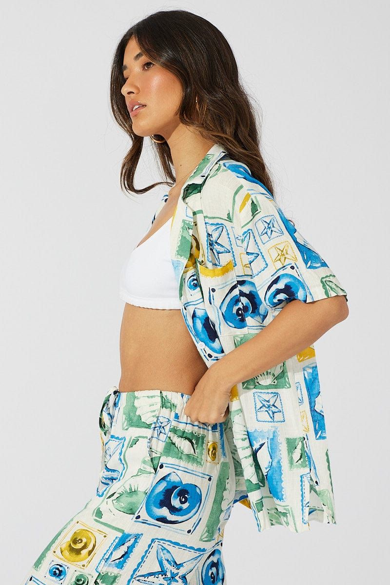 Multi Abstract Shirt Short Sleeve sold by Ally Fashion product image thumbnail 4