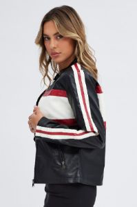 Black Faux Leather Jacket Long Sleeves sold by Ally Fashion