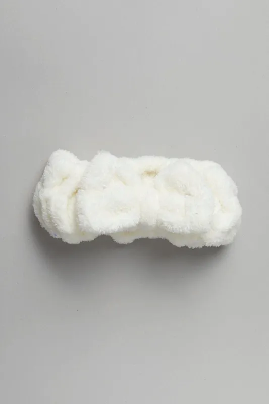 White Fluffy Elastic Spa Hair Band Headband for Make Up sold by Ally Fashion