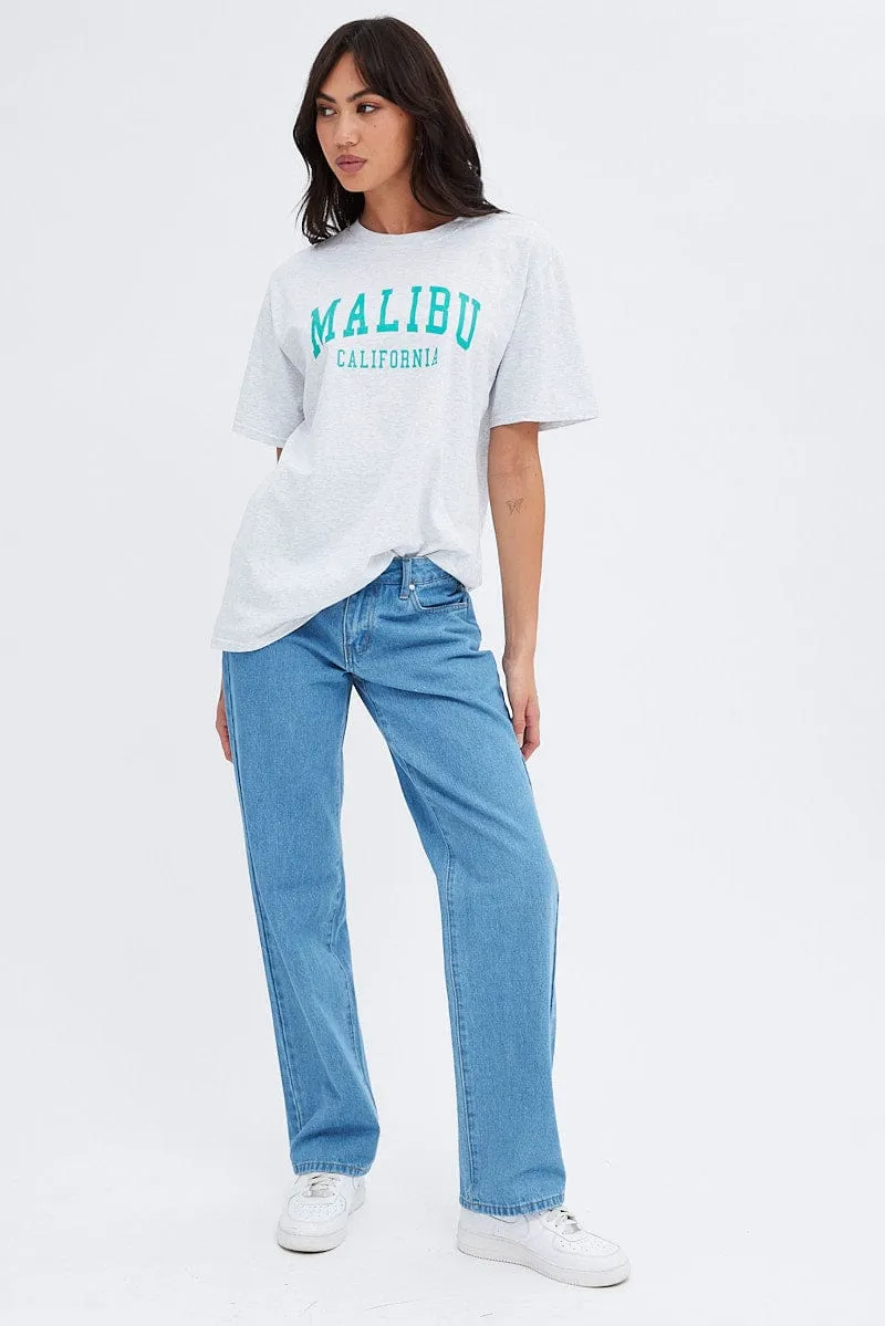 Grey Graphic Tshirt Short Sleeve sold by Ally Fashion product image thumbnail 2