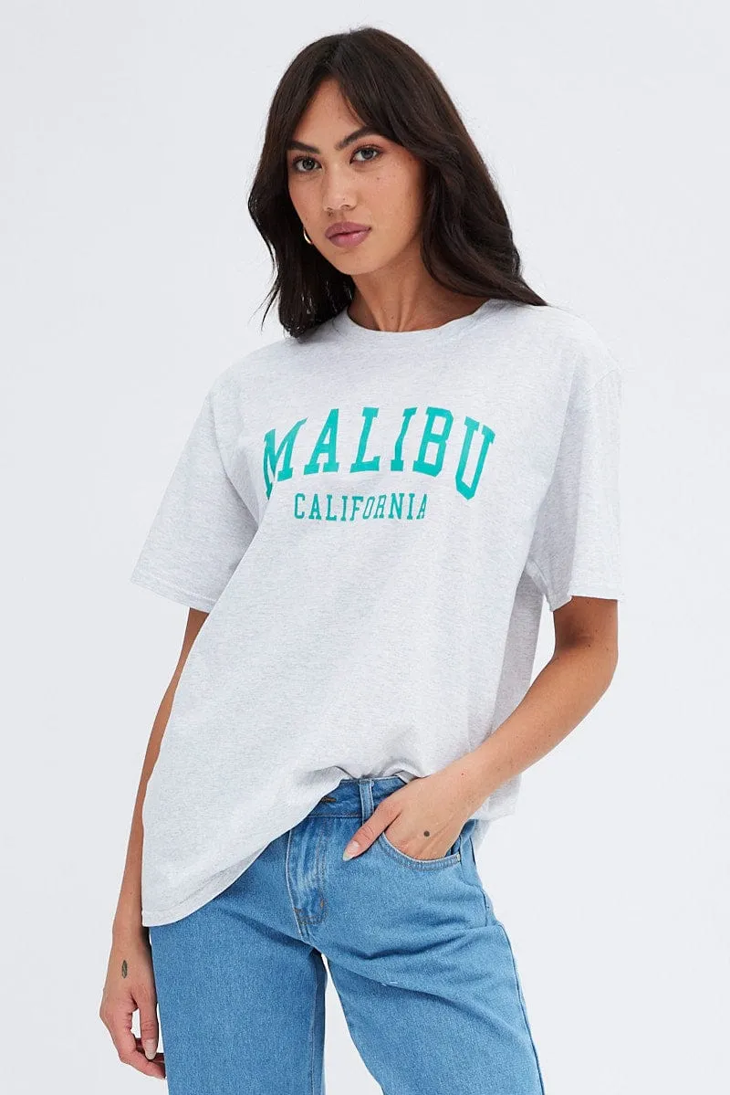 Grey Graphic Tshirt Short Sleeve sold by Ally Fashion product image thumbnail 3