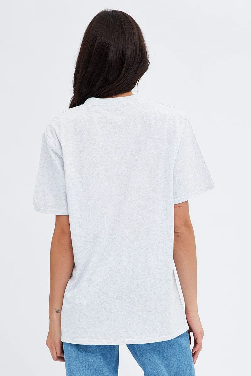 Grey Graphic Tshirt Short Sleeve sold by Ally Fashion product image thumbnail 5