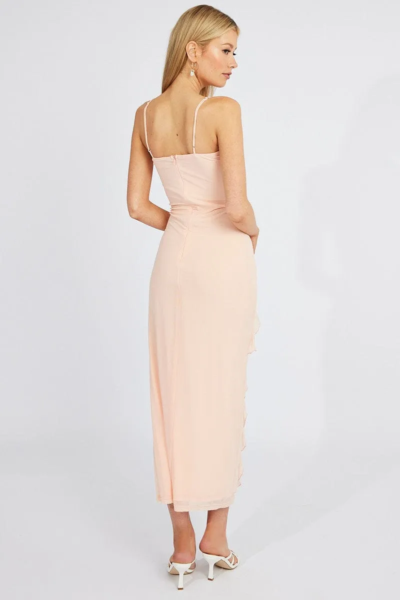 Pink Maxi Dress Frilled Mesh sold by Ally Fashion product image thumbnail 5