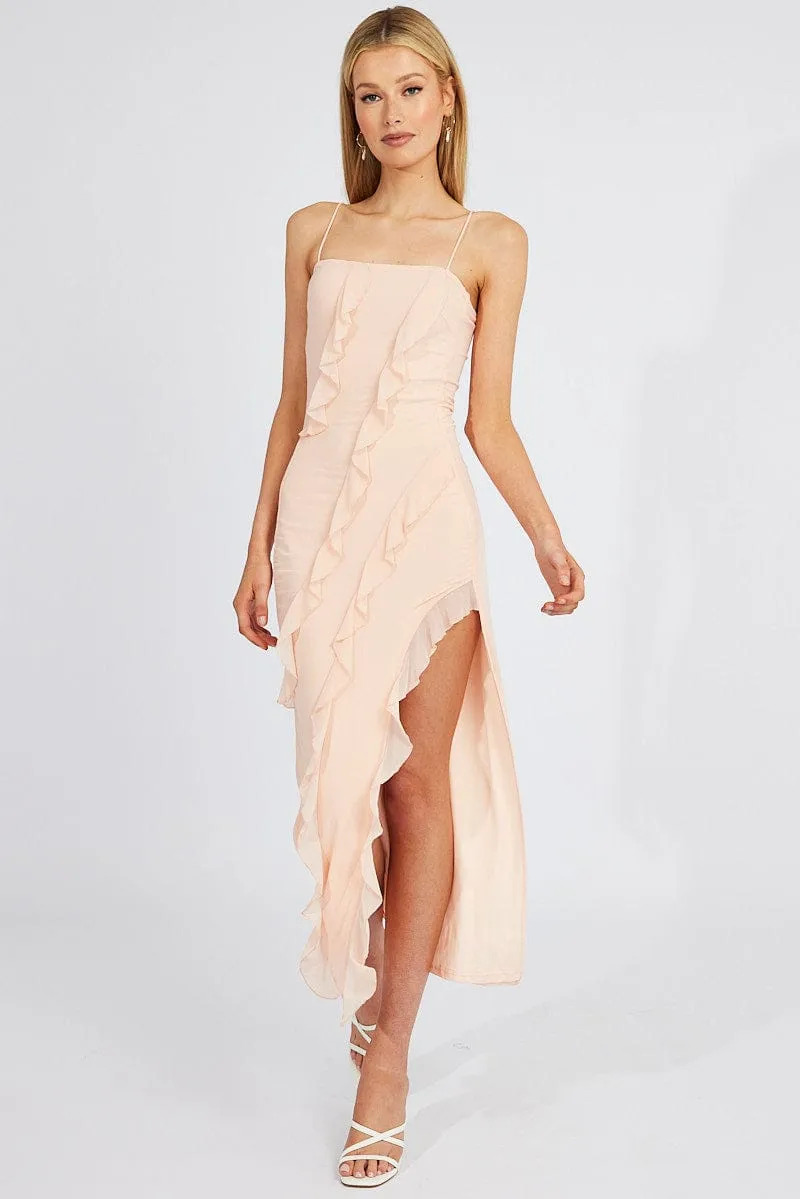 Pink Maxi Dress Frilled Mesh sold by Ally Fashion product image thumbnail 2