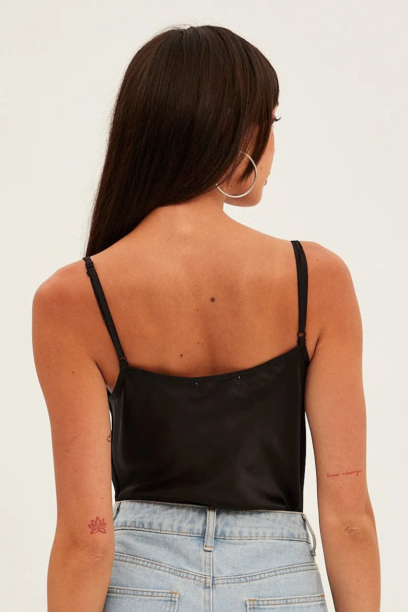 Black Cowl Neck Satin Bodysuit sold by Ally Fashion product image thumbnail 5