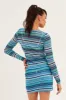 Blue Stripe Mini Skirt Bodycon Mid Rise sold by Ally Fashion