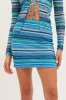 Blue Stripe Mini Skirt Bodycon Mid Rise sold by Ally Fashion