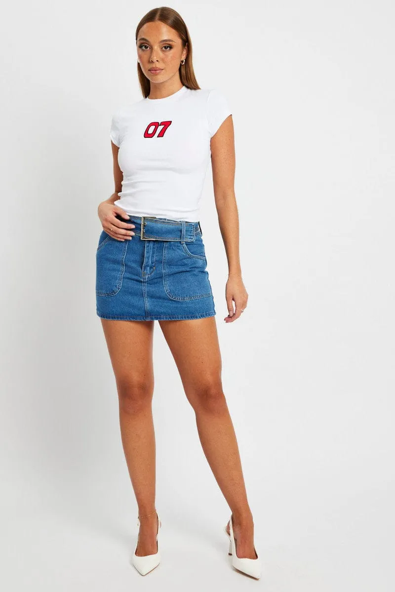 White Graphic Tee Short Sleeve sold by Ally Fashion product image thumbnail 3