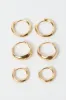 Gold 3 Pack Hoop Earrings sold by Ally Fashion