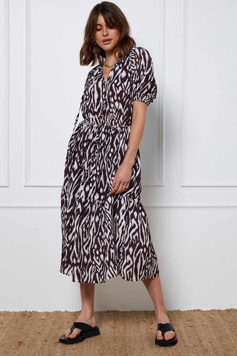Print Maxi Dress Short Sleeve sold by Ally Fashion
