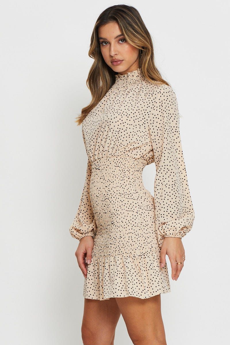 Print Mini Dress Long Sleeve sold by Ally Fashion product image thumbnail 3