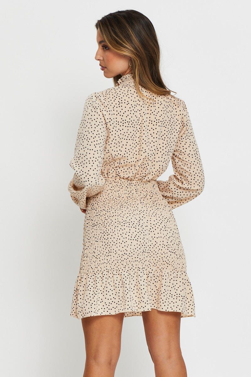 Print Mini Dress Long Sleeve sold by Ally Fashion product image thumbnail 4