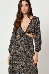 Print Long Sleeve Cut Out Dress sold by Ally Fashion