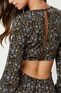 Print Long Sleeve Cut Out Dress sold by Ally Fashion