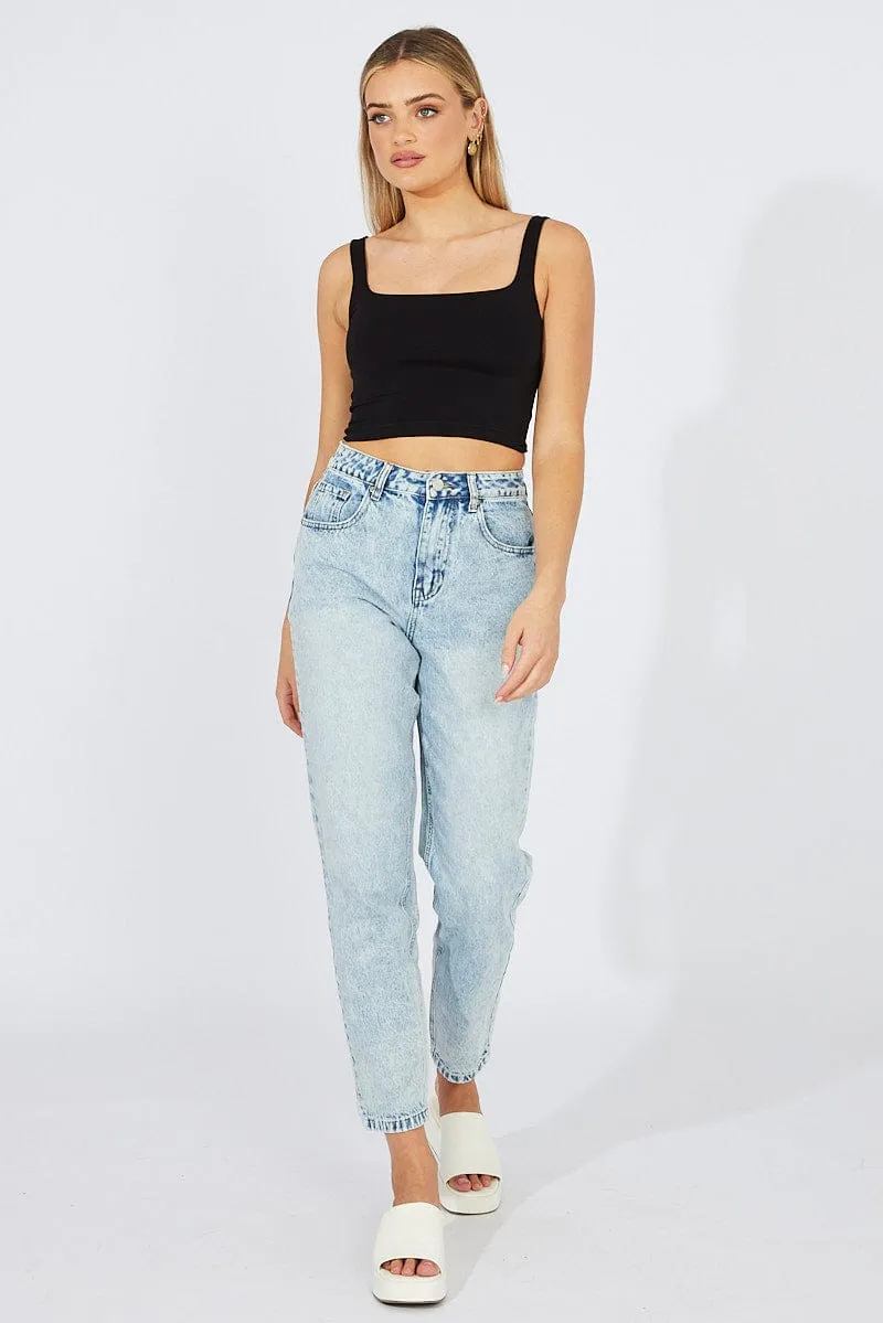 Black Crop Tank Top Seamless sold by Ally Fashion product image thumbnail 2