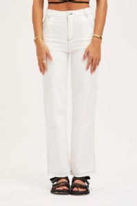 White Wide Leg Pants High Rise sold by Ally Fashion