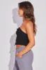 Black Corset Bandeau Top Strapless Crop Shirred Back sold by Ally Fashion