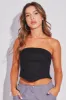 Black Corset Bandeau Top Strapless Crop Shirred Back sold by Ally Fashion