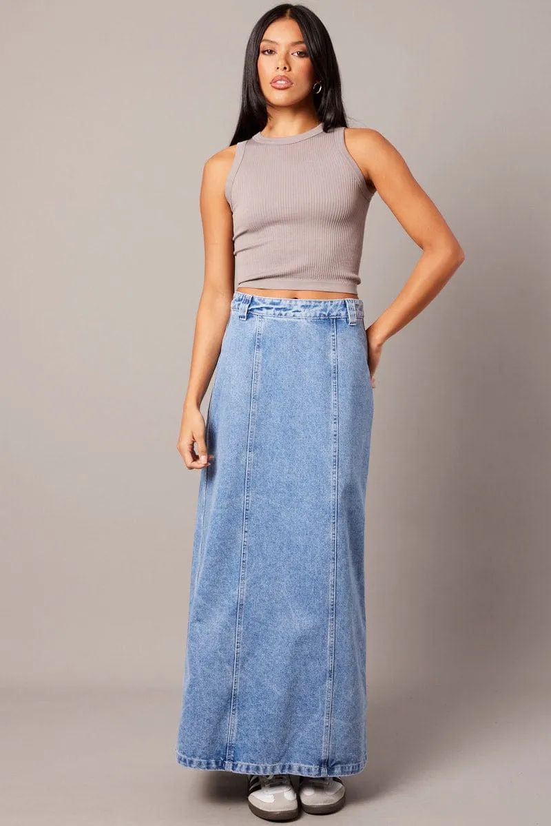 Brown Tank Top Crew Neck Seamless sold by Ally Fashion product image thumbnail 2