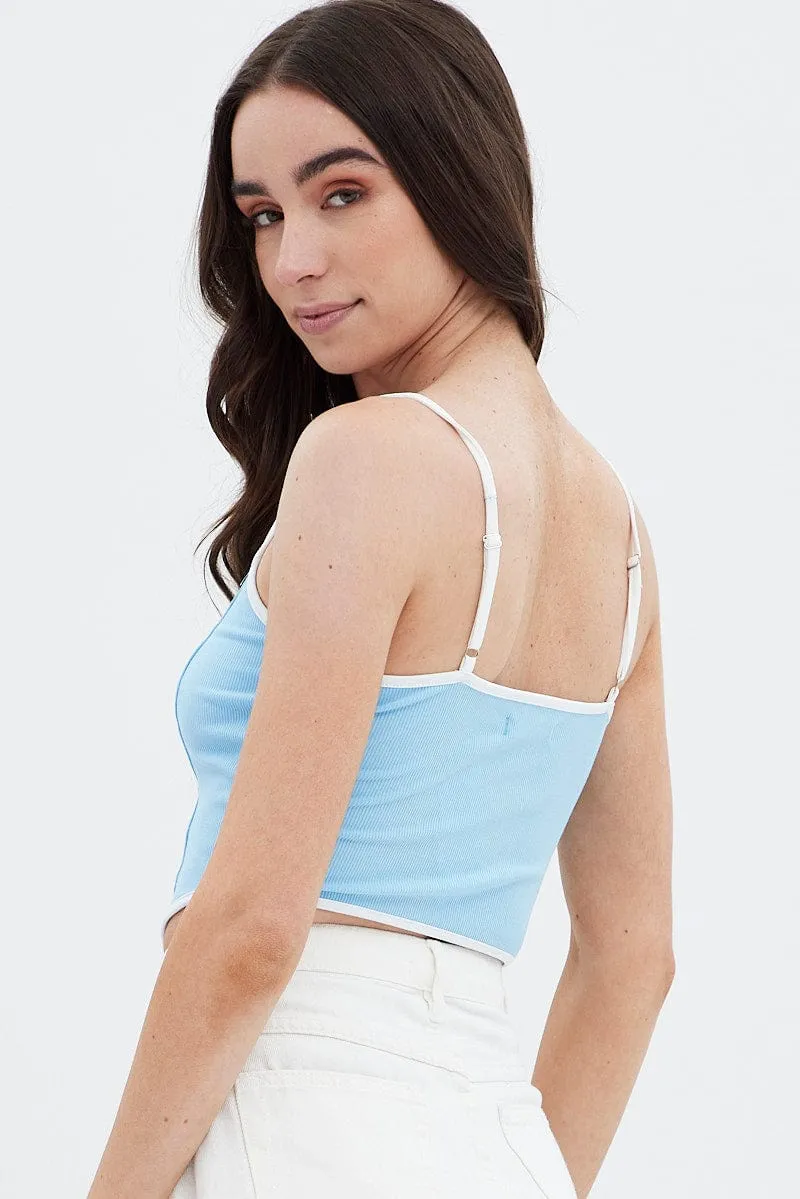 Blue Pinch Scarf Crop Top sold by Ally Fashion product image thumbnail 5